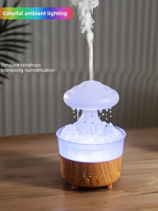2023 Air Aroma Diffuser Raining Cloud Oils Essential USB Water Drops Humidifier 7 Color Night Light For Home Bedroom Gifts Mute