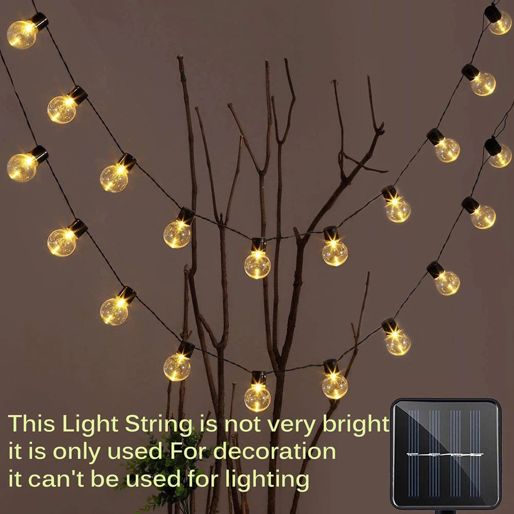 5/7/12M Led Globe Solar Fairy String Lights Christmas Garland Street Wedding Bulb Lamps Outdoor for Party Holiday Garden Patio