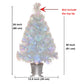 60cm Iridescent Mini  Fiber Optic Tabletop Artificial Christmas Tree with LED lights Silver Base Xmas Table Top Tree