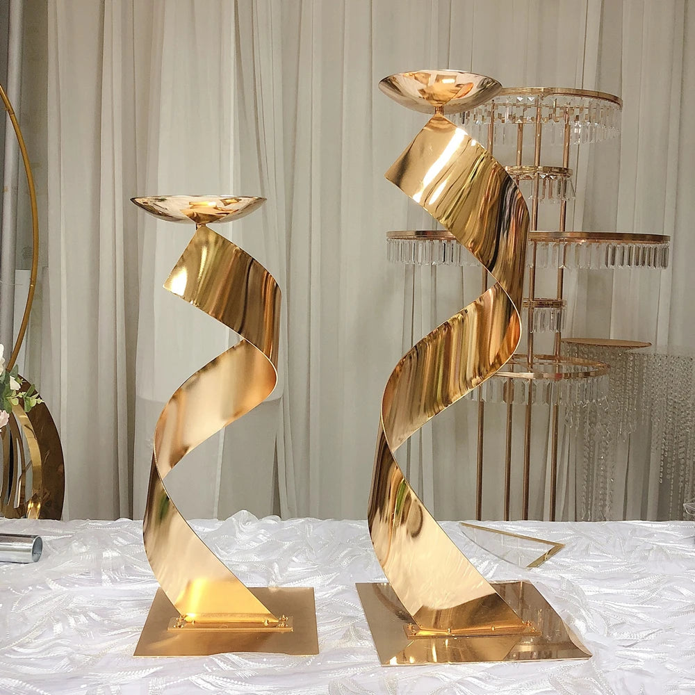 Gold Flower Road Lead Metal Wedding Table Centerpieces Event Vase Party Flowers Rack Home Hotel Decoration 5 PCS/ Lot