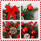 3 Pcs Christmas Pre Lit Wreath and Swag with Lights Artificial 24in Christmas Garland for Front Door Outdoor Indoor Home Party