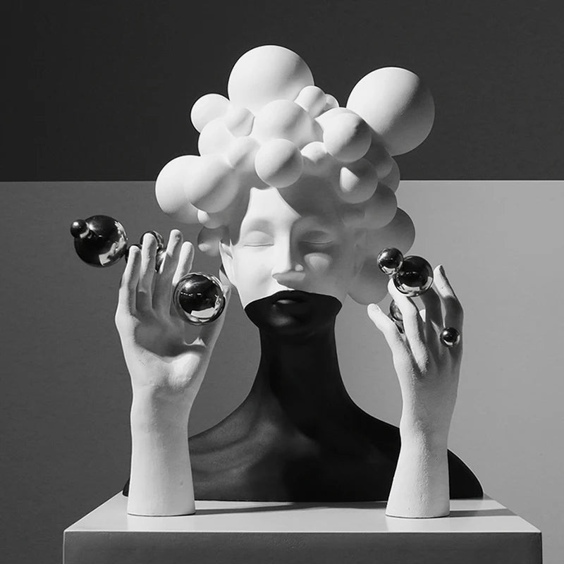 Estátua da mulher estética estátua de personalidade criativa da sala de estar para casa de trabalho de arte escultura Acessórios de escultura artesanato de artesanato engraçado presente