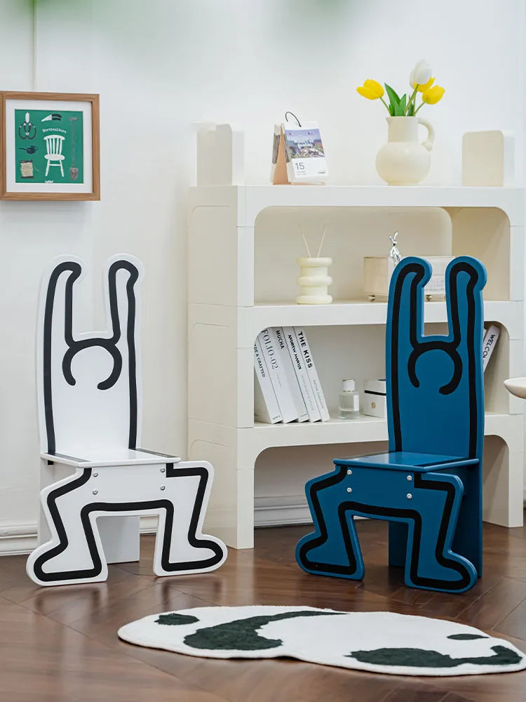 Furniture Creative Humanoid Backrest Chairs,Living Room,Shoe Changing Stools,Decoration,Chair,Irregular Baby Stool Customized