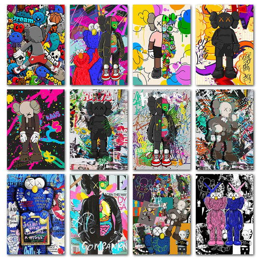 Street Graffiti Abstract Trendy Violent Teddy Bear Wall Art Prints Poster Woonkamer Home Decor Canvas Painting Murals Pictures Foto's