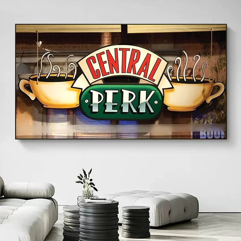 Classic TV Show Friends Central Perk Cafe Poster Print Canvas Painting Wall Art Picture for Living Room Cuadros Decoration