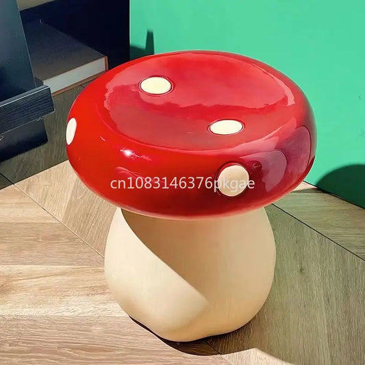 Creative Red Mushroom Bench Cute Change Shoe Stool Living Room Bedroom Household Cream Wind Stool Furniture