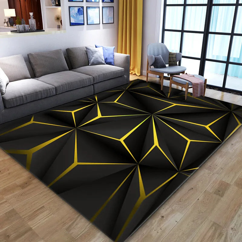 3D Optical Illusion Living Room Carpet Bedroom Living Room Anti-slip Floor Rug Soft Hallway Kitchen Floor Mats Home Decoration