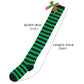 Christmas Green Red Stocking Striped Over The Knee Bowknot Long Socks Chirstmas Gift Elf Santa Socks