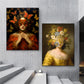 Butterfly Flower Woman Poster Print Vintage Retrato Painting Painting Abstract Wall Art Picture for Living Room Home Decoration