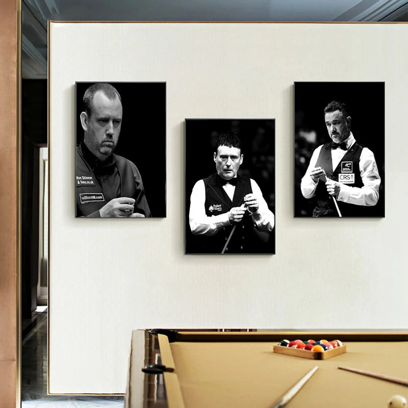 Snooker Billiard Players Posters And Prints Black And White Canvas Painting Wall Art Decor Pictures Photo Billiard Room Chambre