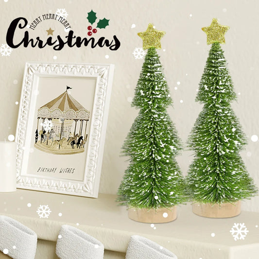 Mini Christmas Tree Small Desktop Decoration Christmas Ornaments Xmas Party Decor Photo Props Navidad New Year Children Gift