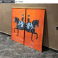 Arte de pared minimalista escandinavo clásico Modern Orange Horse Racing HD Canvas Póster Estampado Hogar dormitorio Decoración de la sala de estar de la sala del hogar