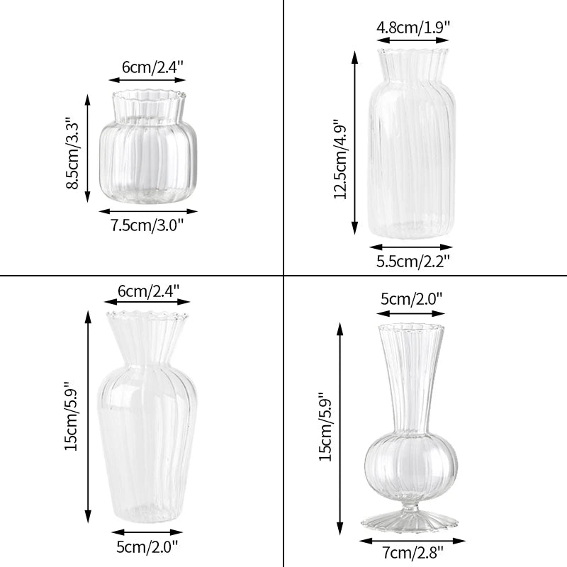 Transparent Glass Vase Home Plants Hydroponic Vase Nordic Ins Style Decor Vases Modern Table Ornaments Vase Hydroponique