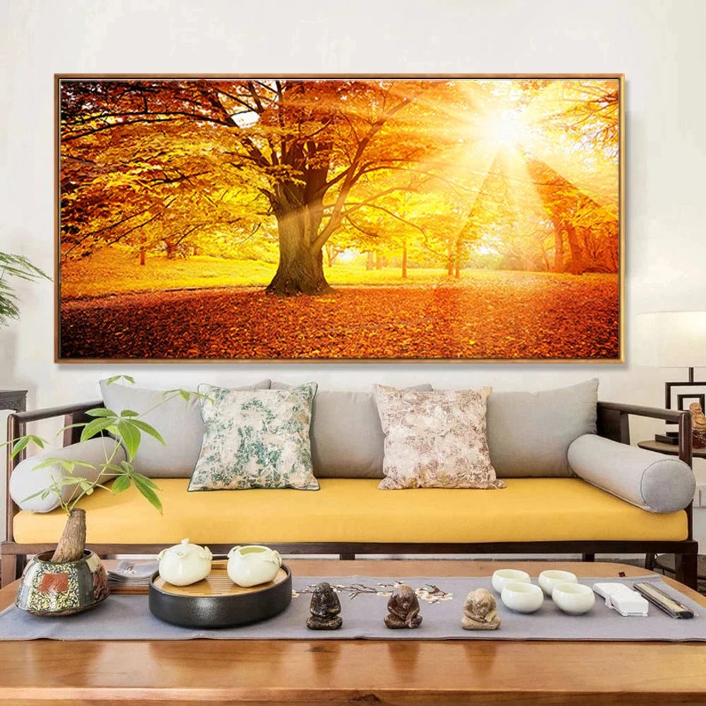 Samenvatting Luxe Noordse bloemen Canvas schilderen Rich Tree Wall Art Poster Prints Wandfoto's voor woonkamer Home Decor Cuadros