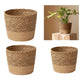 W3JA palha de palha cesta de vasos de plantas de tecido interno para vasos de flores de plantador Plant Decoration Laundry Basket House