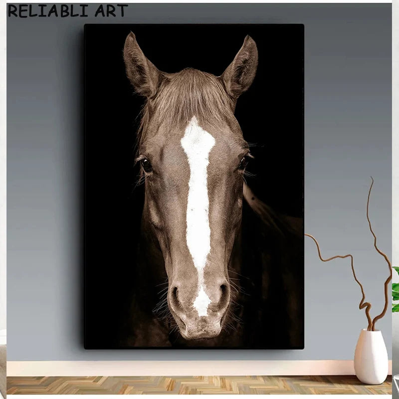 Modern Animal Horse Portrait Canvas Pinting Poster y estampados Imágenes de arte de pared para sala de estar Decoración del hogar sin marco