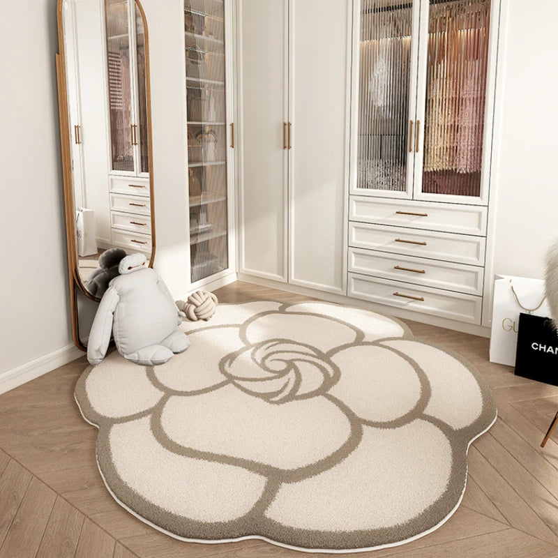 Decoração simples da sala de estar em forma de tapete leve de luxo de luxo tapete irregular de piso