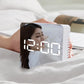 Digital Alarm Clock with Dimmer Temperature Function for Bedroom Office Travel Battery & USB Powered LED Mirror Alarm Clock