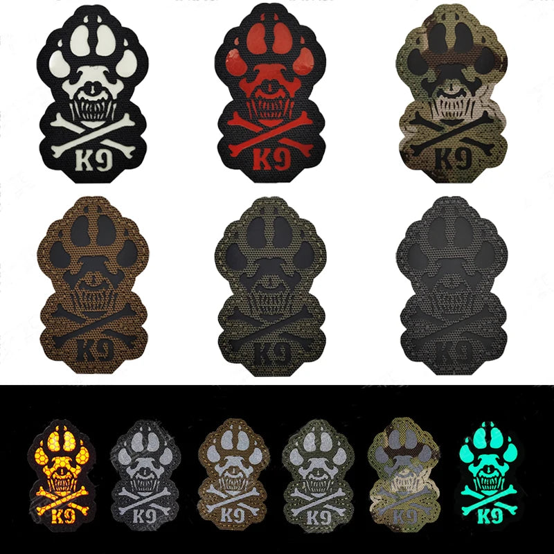 3D PVC K9 Rescue Service Dog Dog Hook e Loop Patch Badge Luminous Tactical Backpack Bashpack Abbigliamento Assicatore riflettente