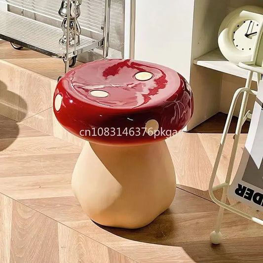 Creative Red Mushroom Bench Cute Change Shoe Stool Living Room Bedroom Household Cream Wind Stool Furniture