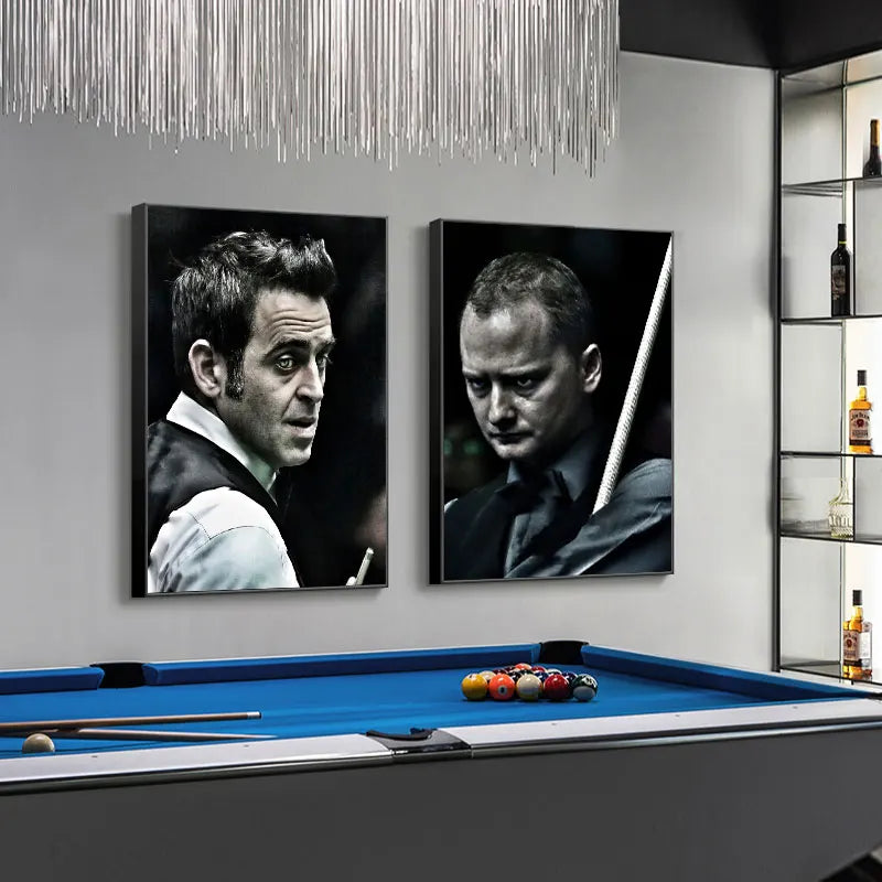 Snooker Billiard Players Posters And Prints Black And White Canvas Painting Wall Art Decor Pictures Photo Billiard Room Chambre