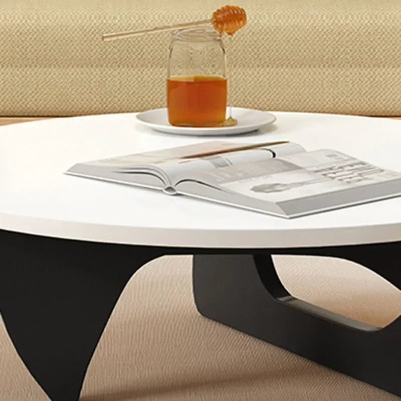 Storage Black Coffee Tables Drawers Transparent Floor Modern Round Side Table Modern Design Apartamento Mesa Auxiliar Furniture