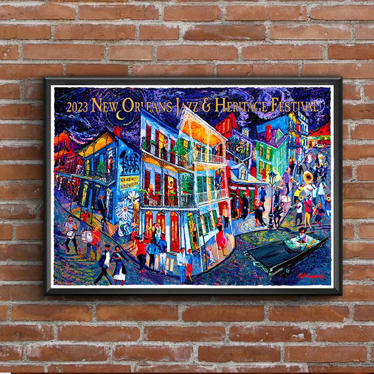 2023 New Orleans Jazz Festival Poster Print Creative Art Canvas Painting Modern Abstract Wall Art Exhibition Room Home Decor