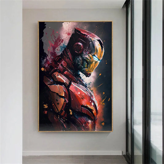 Póster de Disney Iron Man Abstracto de lona impresa Pintura Graffiti Imagen de arte de pared de retrato clásico para la sala de estar Decoración del hogar