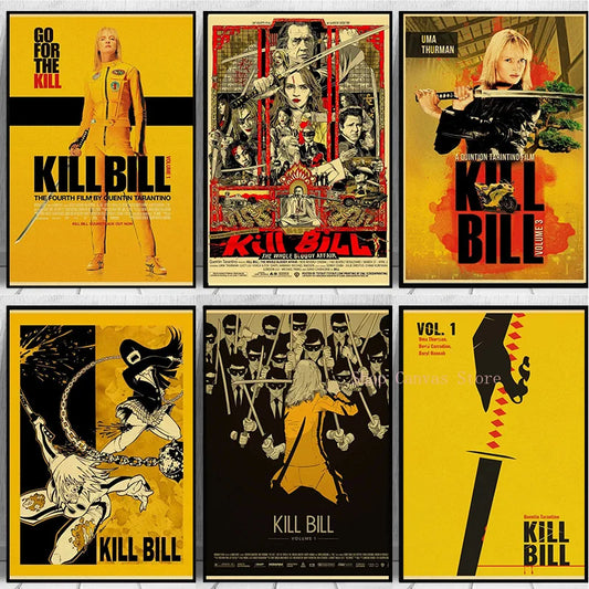 Película de ficción clásica vintage Kill Kill Bill Canvas Poster Imagen de arte de pared impresa para sala de estar Decoración del hogar Estética