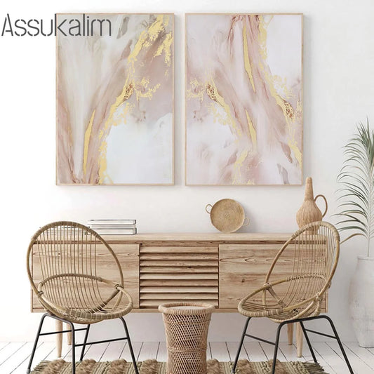 Samenvatting Posters Golden Marmering Poster Luxe print foto's Nordic Art Prints Moderne Wall Art Living Home Decoratie