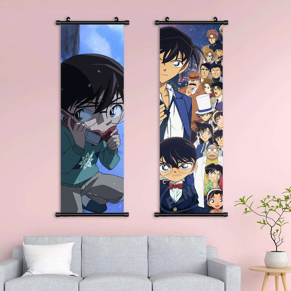 Imprima o detetive de obras de arte da parede de anime Postos Conan Pintura Haibara Ai Canvas plástica Janpanese pendurada rolos decoração de casa