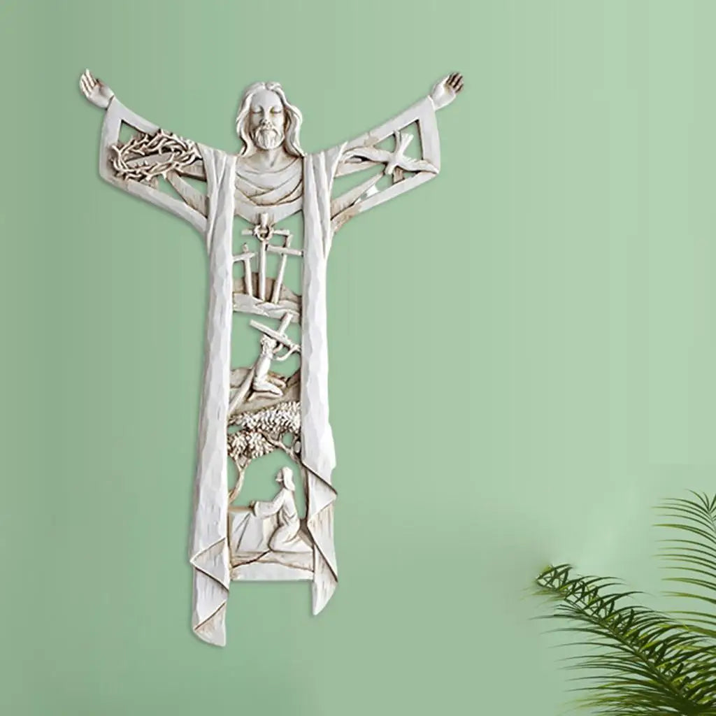 Risorta Cristo Wall Cross Crocifisso Gesù Figurine per la casa Decorazioni per la casa