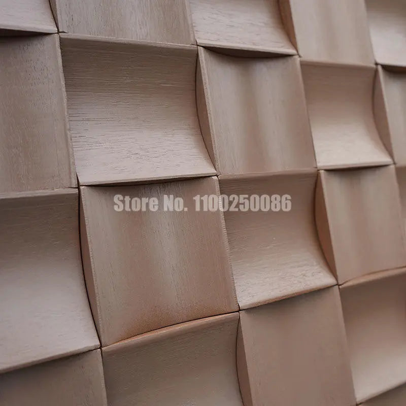 Curved Black Walnut Log Solid Wood Mosaic Tiles Tea Wooden Acoustic Diffuser Panel Board Villa Hotel TV Background Wall Decor