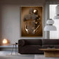 Metal Figure Statue Posters Print Romantic Abstract Lovers Canvas Paintings Wall Art Pictures for Room Home Decoration