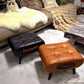 New High-end High-quality Wax Leather Living Room Sofa and Stool, European and American Light Luxury Style Home Furniture