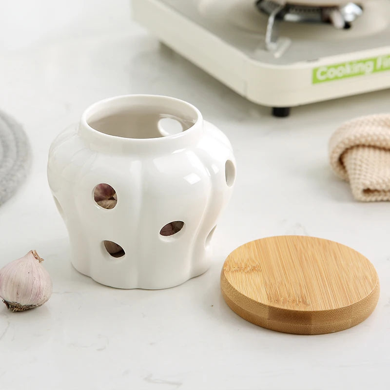 Moderno barattolo di deposito cavo ventilato vaso di stoccaggio ventilato cucina in zenzero in porcellana contenitori in porcellana utensili da cucina