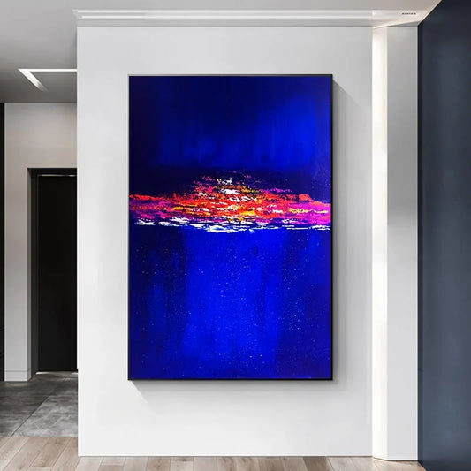 Moderne abstracte canvas schilderij muurposter blauw canvas print schilderij Noordse kunstdecoratie foto print voor woonkamer decor