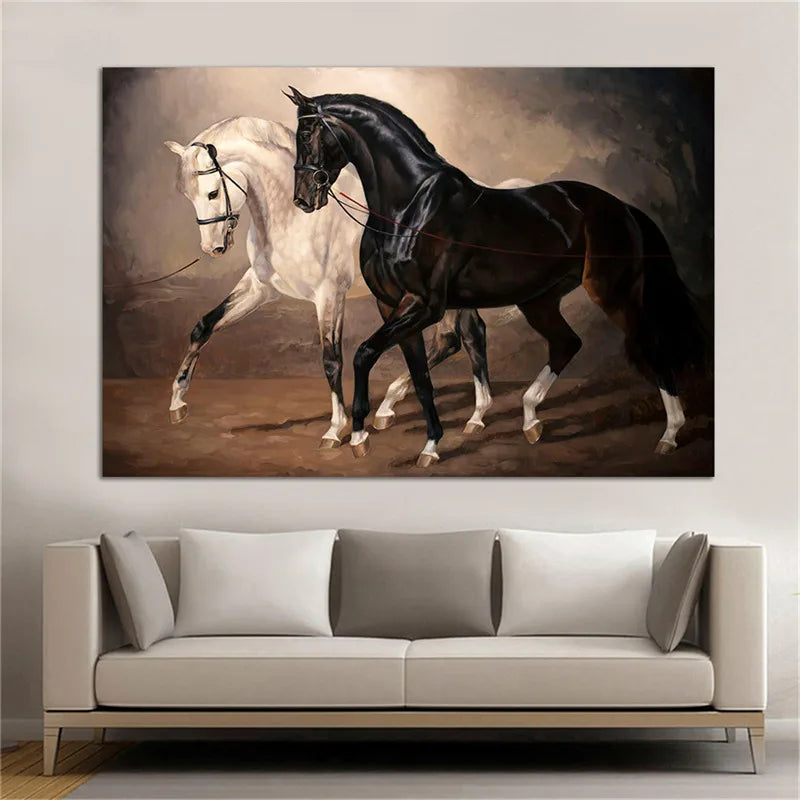 Animal Steed Canvas pintando carteles de arte de pared y estampados de caballos salvajes Cuadros Cuadros Sala de decoración del hogar Decoración moderna