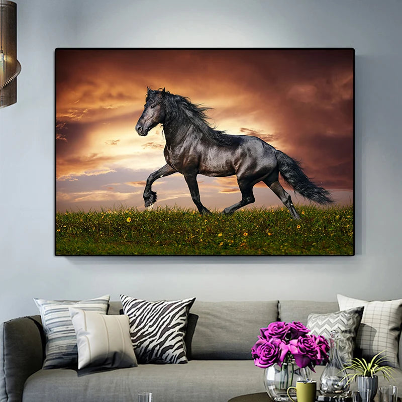 Animal Steed Canvas Painting Wall Art Posters en Prints Wild Horse Running Picture Cuadros Home Decoration Room Modern Decor