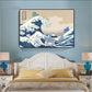 The Great Wave Off Kanagawa tela dipinto cartone animato Great Waves Art Poster Giappone Famoso pittura da parete Arte Arte Decor home