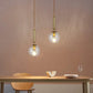 Apparecchi moderni a base di lampada a ciondolo a base di vetro a led Lampide Gold Hanging Lights Ampiccio Luminaire Sala da pranzo DEGITTIVA