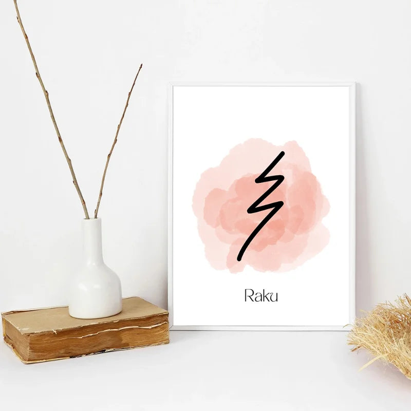 Nordic Reiki Symbols Poster Inspirational Spiritual Meditation Canvas Painting Modern Wall Picture for Living Room Home Decor