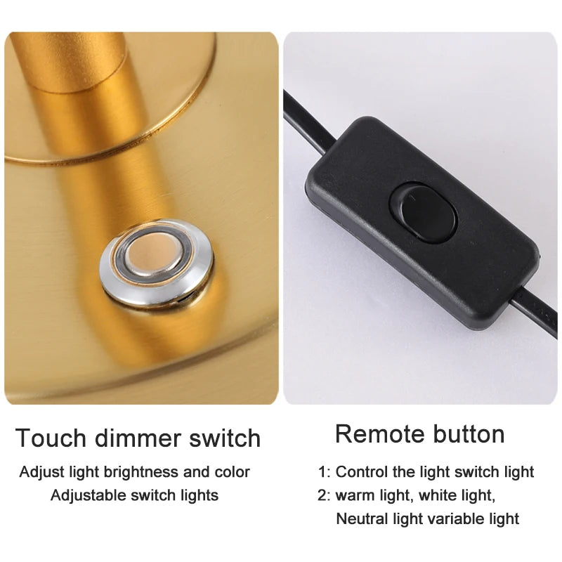 Nordische LED -Tischlampen Innenbeleuchtung dimmbarer Touch Switch Schlafzimmer Nacht