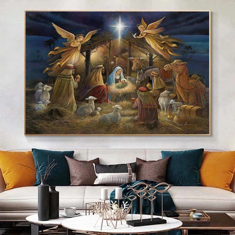 Nascita di Gesù Cristo Wall Art Canvas Dipingere Natività Scene Decorazioni natalizie Modern Painting Oil Painting Decor muro Cuadros