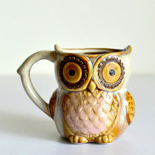 3D Animal Cup Cute Owl Mugs 300ml Cartoon Coffee Mug Ceramic Milk Tea Cups Breakfast Morning Coffee Mug for Collection Drinkware