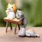 6pcs/set Lustigem Neko ATSUME MEOW MECHI Dango Katze Blume Pot Micro Landschaft Mini Puppenbalkon Dekorationen Blumen Pot Home Decoration