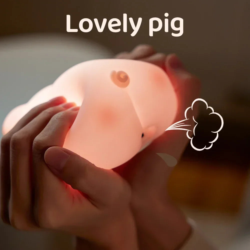 Pink Piggy Night Light Light LED LED LED LAMPAGGIO Atmosfera interno Atmosfera Pat Room Room Decoration USB per bambini Light Gift