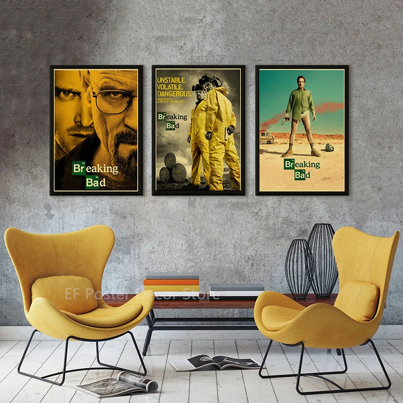 Compre três obtém quatro tv quentes breaking bad pôster estégico estético