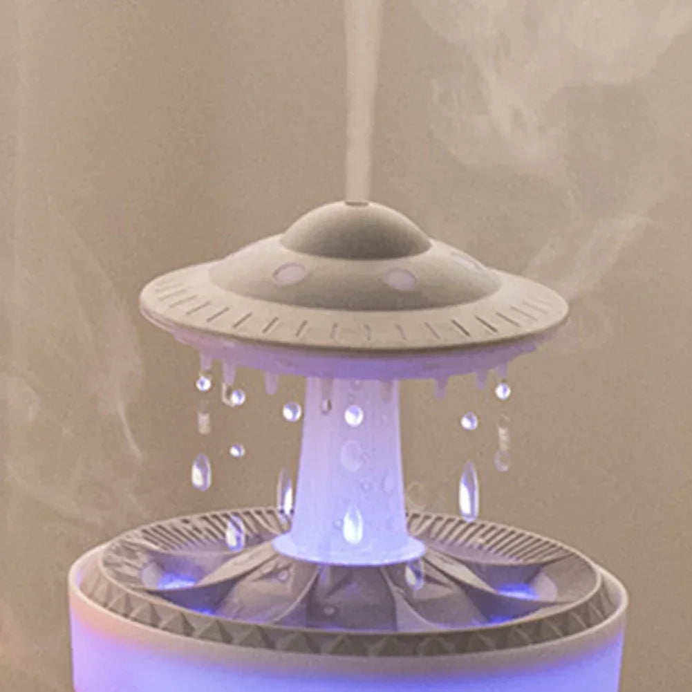 UFO Wassertropfen -Luftbefeuchter Regenwolke Luftbefeuchter Aromatherapie ätherische Öle Aroma Diffusor USB -Ladung 7 Farbnebelmacher