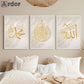 Calligraphie islamique Affiche du Quran Résumé Affiches en marbre doré Canvas Peinture Muslim Mur Art Print Pictures de salon Décor de salon